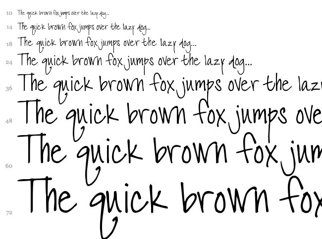 DJB The Font that is Liz font waterfall